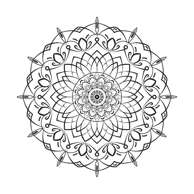 zwart-wit siermandala-ontwerp