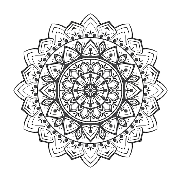 zwart-wit siermandala-ontwerp