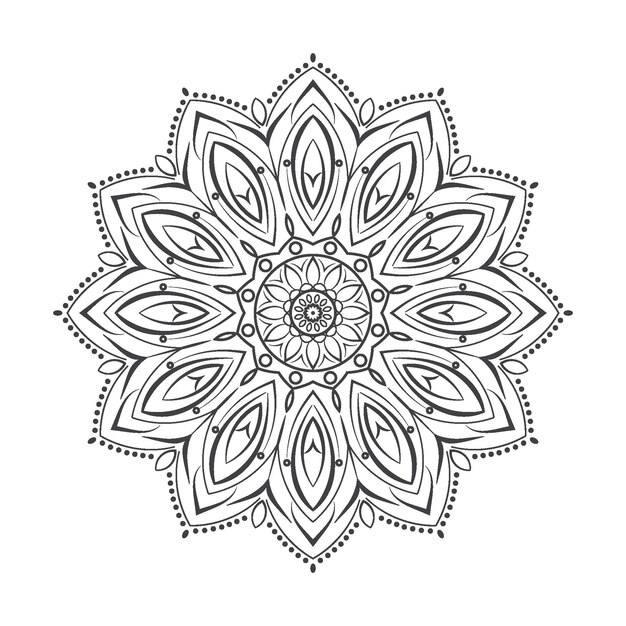 zwart-wit siermandala-ontwerp