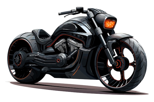 Vector zwart-wit silhouet in motorfiets stijl creatief nieuw motor scooter fiets silhouet