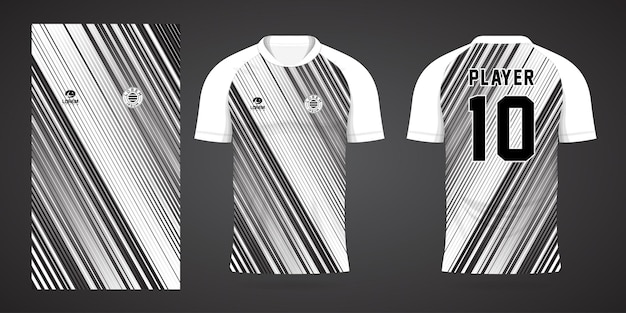 Zwart wit sportshirt jersey ontwerpsjabloon