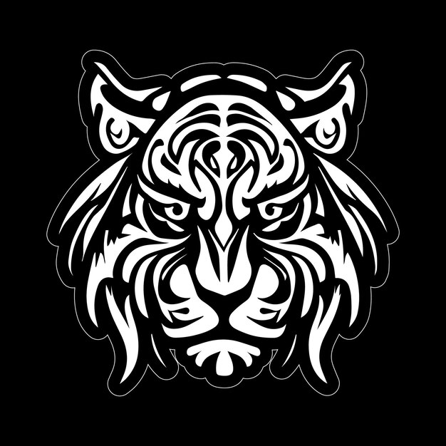 Zwart-wit Tiger Face Stickers voor elke tijger liefhebber print klaar ontwerp