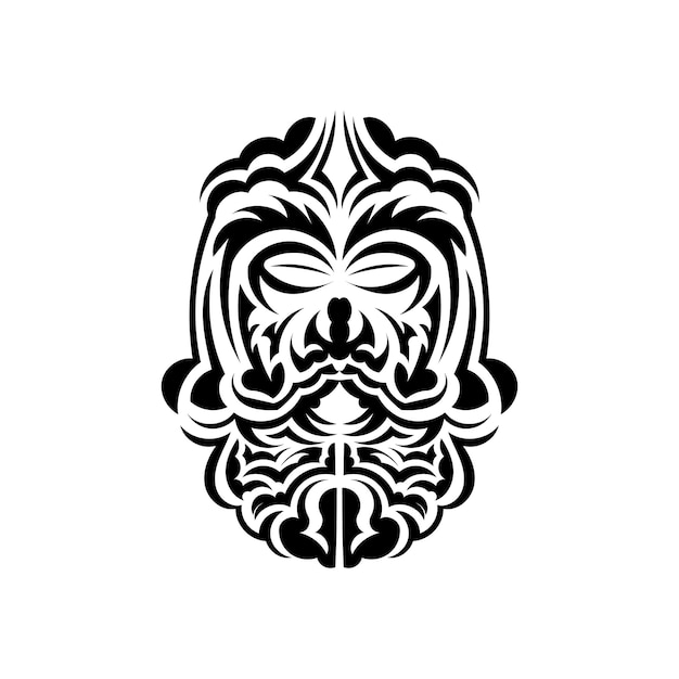 Zwart-wit Tiki-masker Angstaanjagende maskers in het lokale ornament van Polynesië Geïsoleerde vlakke stijl Vector