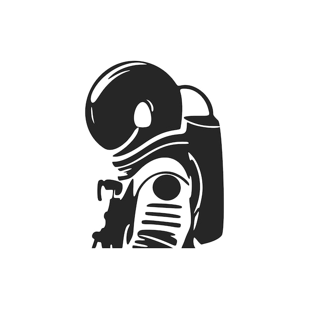 Zwart-wit vector astronautenlogo