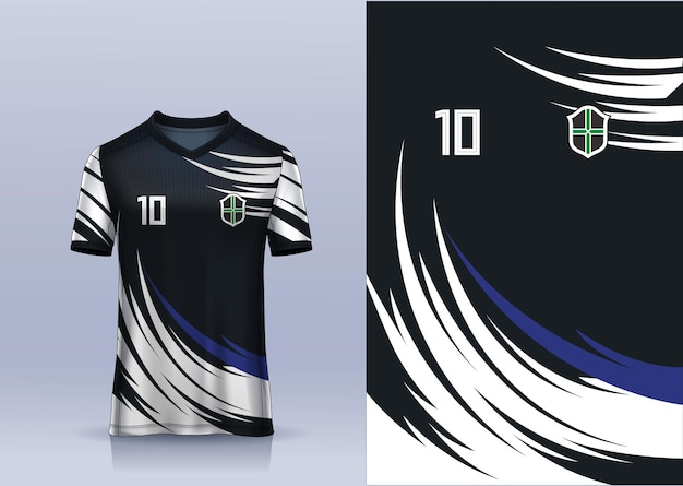 zwart wit vector voetbal trui sjabloon sport t shirt ontwerp