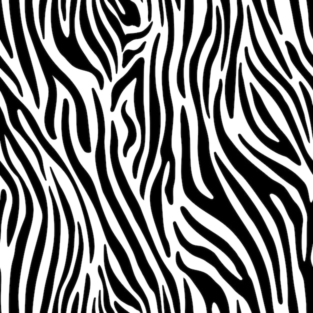 Vector zwart-wit zebra animal print patroon. gestreepte achtergrond. vectorillustratie.