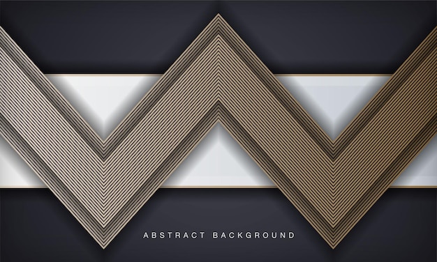 Zwart-witte achtergrond Moderne gouden lijn strepen kromme abstracte presentatie achtergrond Luxur