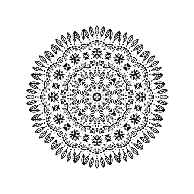 Zwart-witte decoratieve Indiase mandala