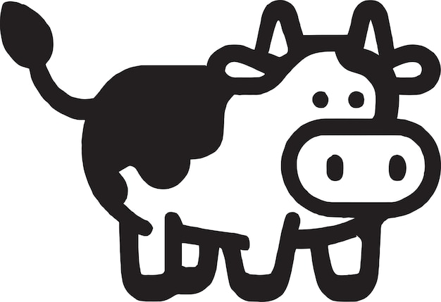 Zwart-witte koe met een grote neus.