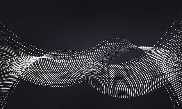 Zwarte abstracte Golf stippellijn kunst digitale technologie vector background