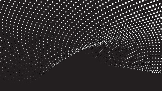 Zwarte achtergrond met witte halftone abstracte voor behang of achtergrond