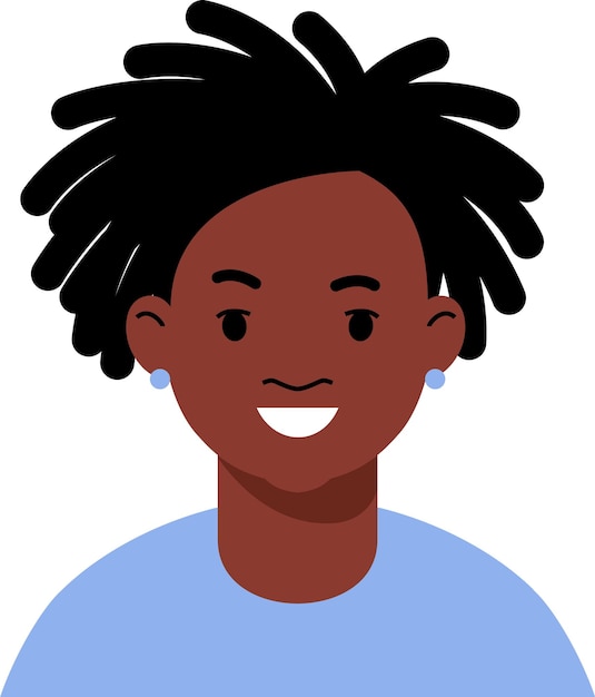 Zwarte Afro-Amerikaanse vrouw met Dreadlocks Face Icon