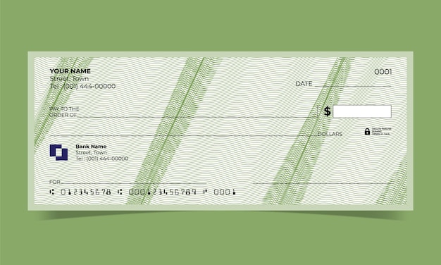 Zwarte bankcheque, ontwerp van bankcheque, vectorformaat