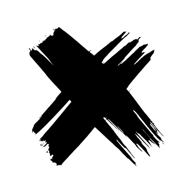 Vector zwarte borstel kruis symbool