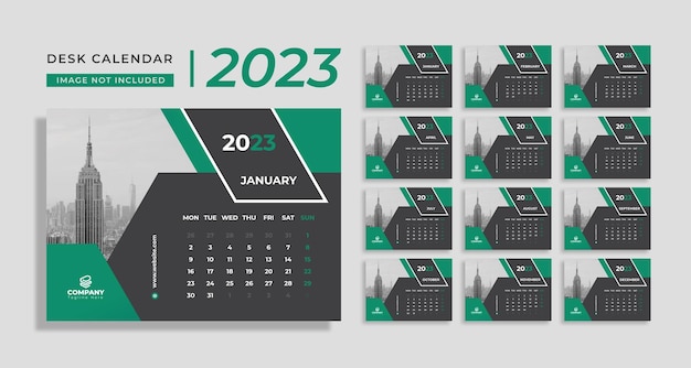 Zwarte bureaukalender 2023