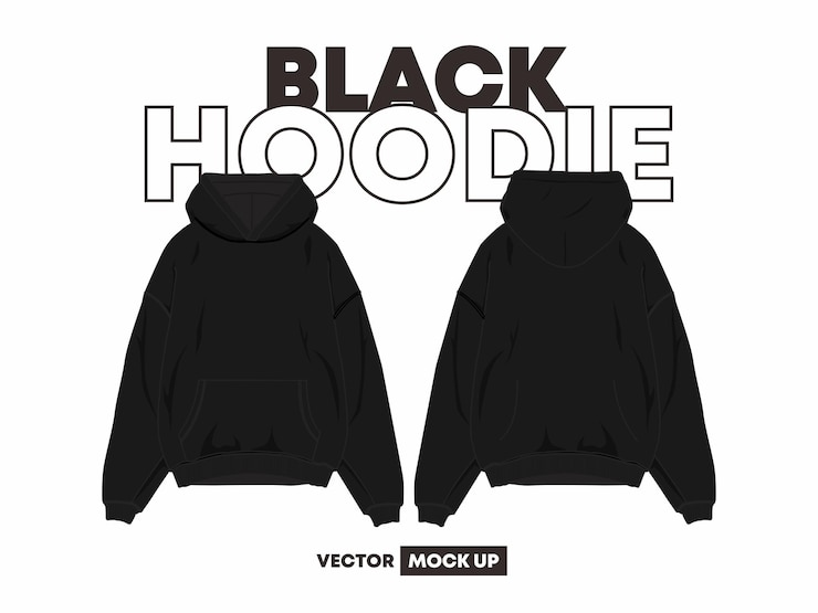 Vector zwarte capuchon mock-up