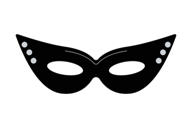 Zwarte carnavalmasker met klinknagels Vector illustratie geïsoleerd