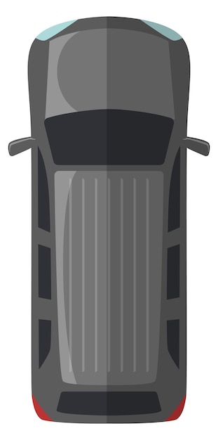 Zwarte crossover bovenaanzicht Auto kleur pictogram geïsoleerd op witte achtergrond