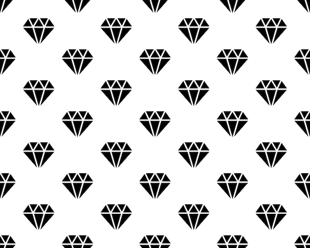 Zwarte diamanten patroon op witte achtergrond vector sieraden pictogram patroon geïsoleerd op wit