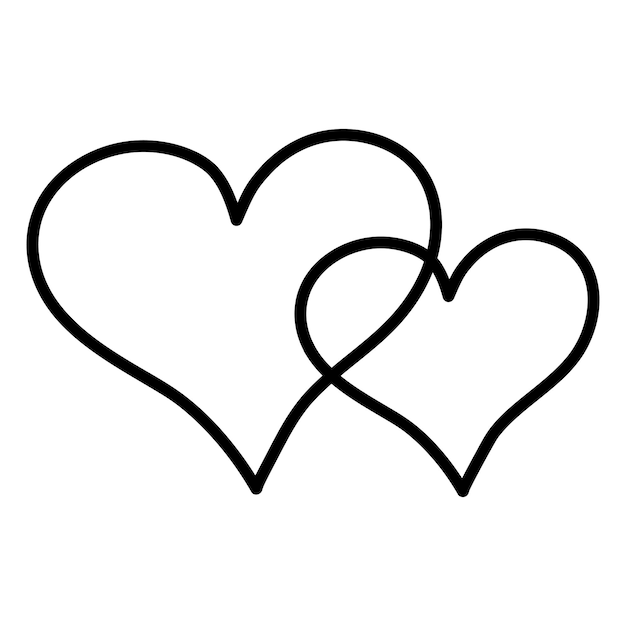 Zwarte doodle hart krabbel liefde teken pictogram sjabloon voor tshirt kaart uitnodiging