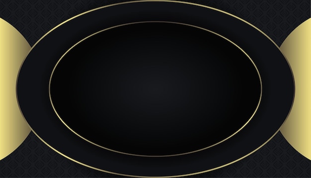 Zwarte en grijze gouden kleur gradian luxe abstracte achtergrond met cirkel en halve cirkel vorm