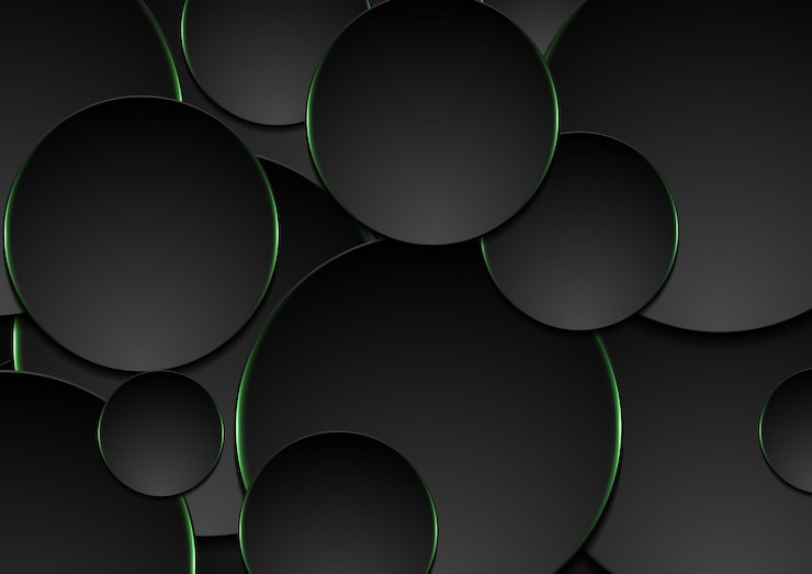 Vector zwarte en groene cirkels abstracte technische achtergrond