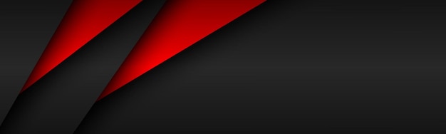 Zwarte en rode moderne materiaal header Overlappende vellen papier banner Corporate sjabloon voor uw bedrijf Vector abstracte achtergrond