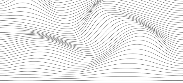 Zwarte en witte golvende strepen achtergrond Vectorillustratie