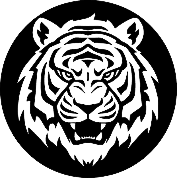 Zwarte en witte vector illustratie van de tijger