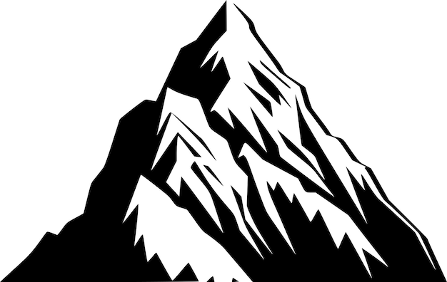 Vector zwarte en witte vectorillustratie van de bergketen