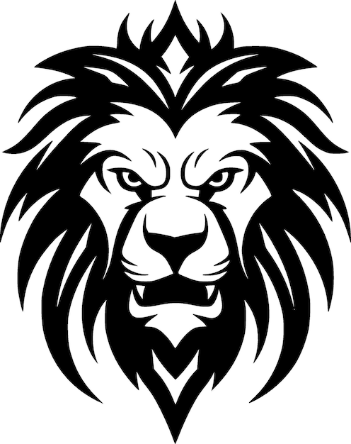 Zwarte en witte vectorillustratie van de leeuw