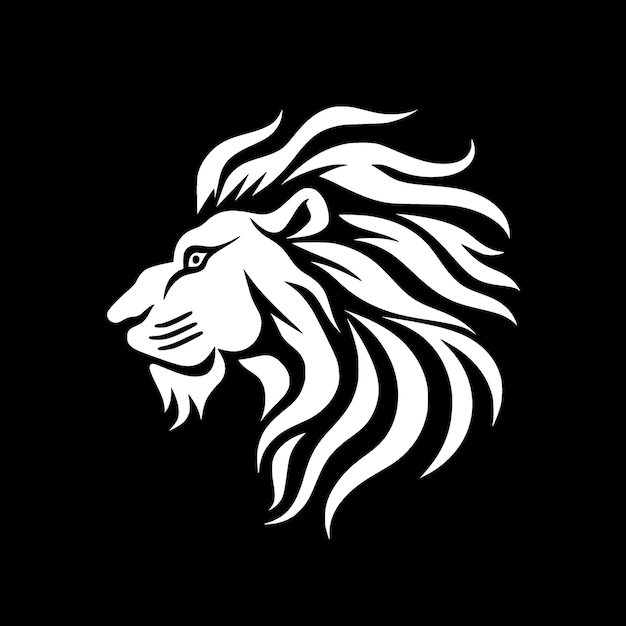 Zwarte en witte vectorillustratie van de leeuw