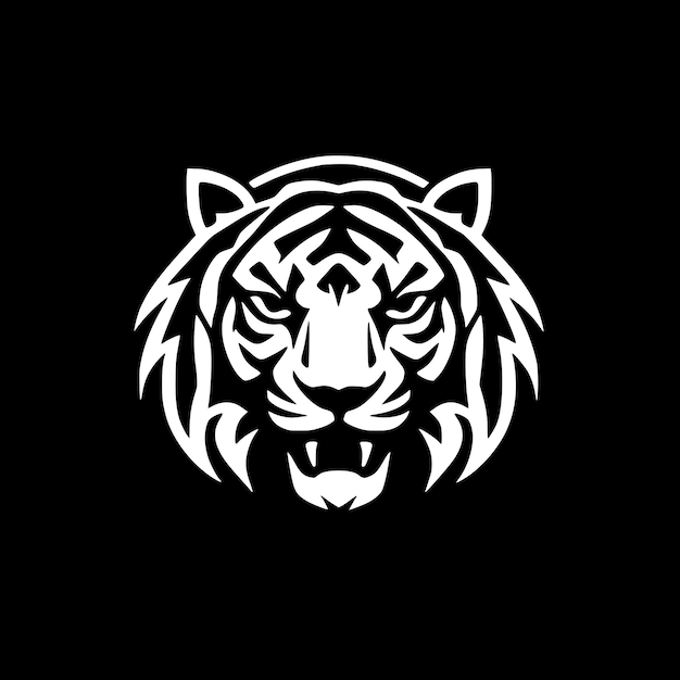 Zwarte en witte vectorillustratie van de tijger