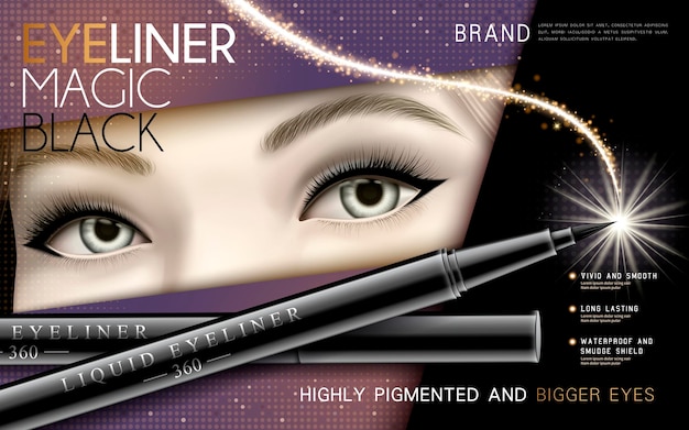 zwarte eyeliner advertentie