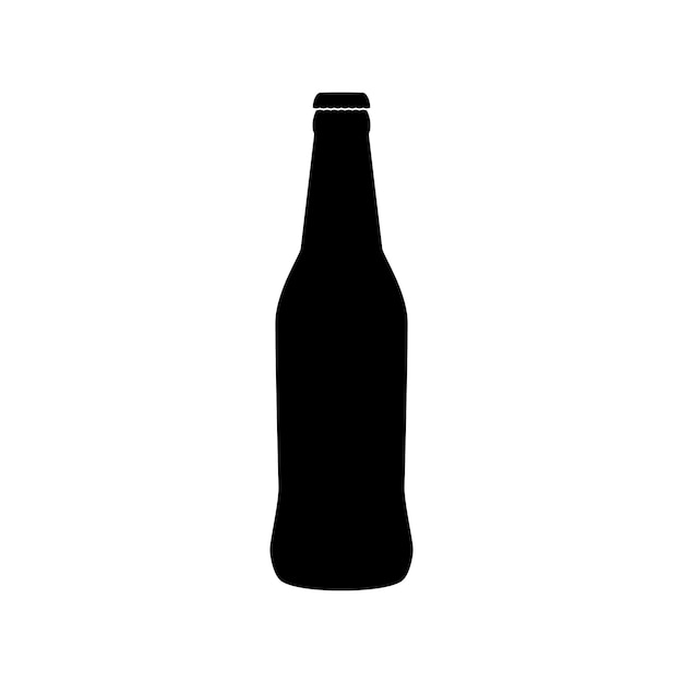 Zwarte fles bier pictogram geïsoleerd op witte achtergrond