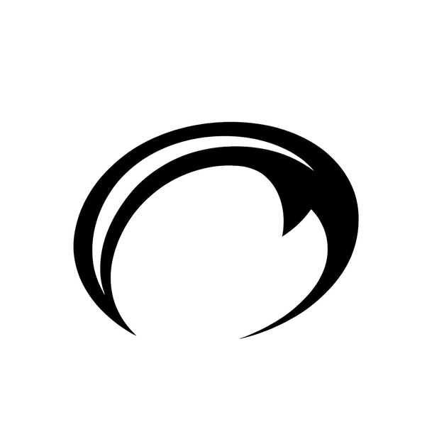Zwarte gebogen pijl een vector grafisch icoon op een witte achtergrond met een eenvoudig ontwerp en een minimalistisch