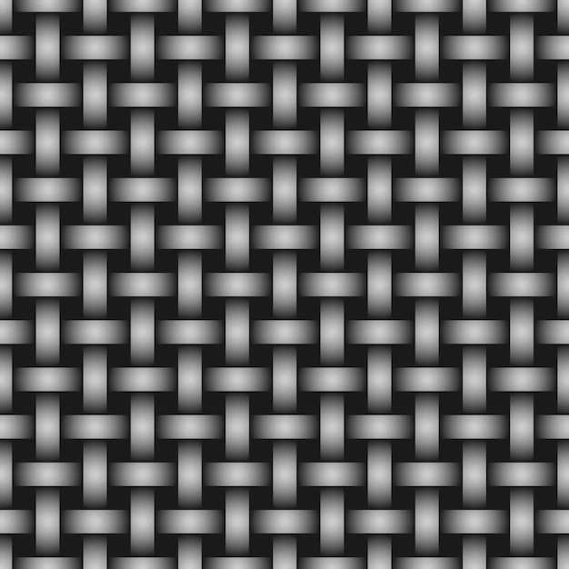 Zwarte geometrische 3D-textuur Abstract weefvector naadloos patroon