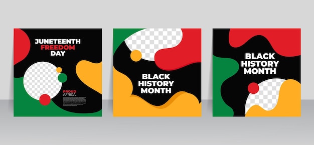 Zwarte geschiedenis maand sociale media instagram post sjabloon