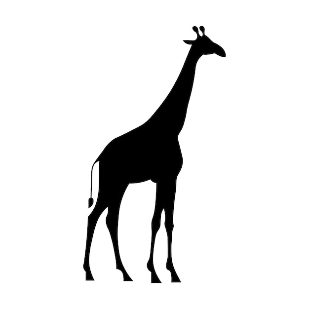 Vector zwarte giraffe vector icoon op witte achtergrond