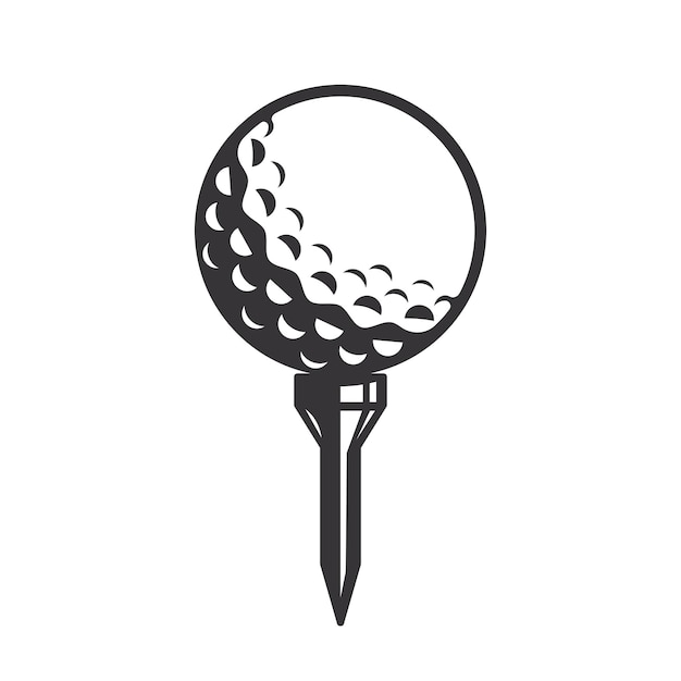 Vector zwarte golfbal silhouet golfbal lijn kunst logo's of pictogrammen vector illustratie