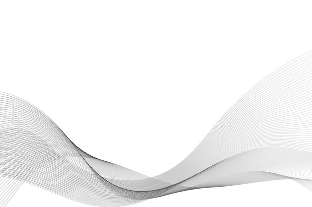Zwarte golvende lijnen geïsoleerd op witte abstracte achtergrond Ontwerp abstracte witte lijngolf achtergrond