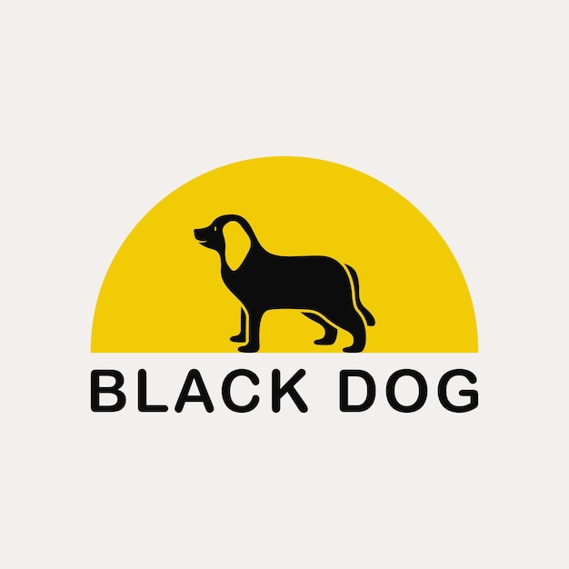 Zwarte hond grafisch ontwerp vectorillustratie