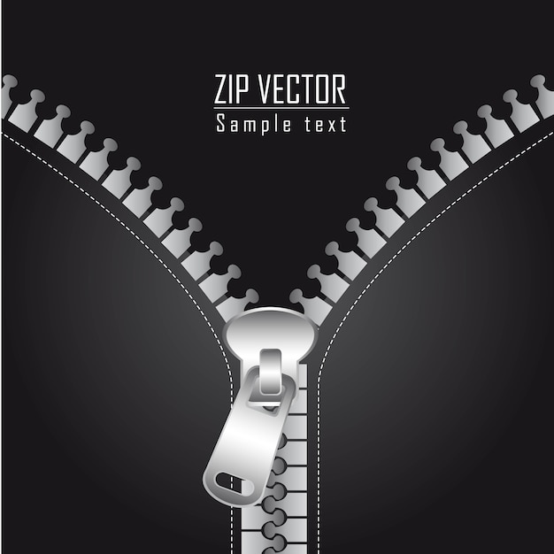 Zwarte jas met zilveren zip achtergrond vectorillustratie