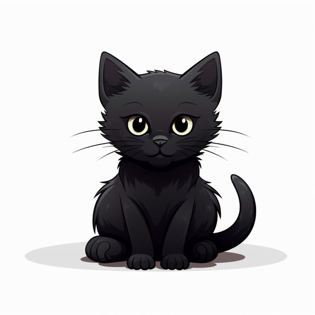 Zwarte kat clipart geïsoleerd op doorzichtige achtergrond