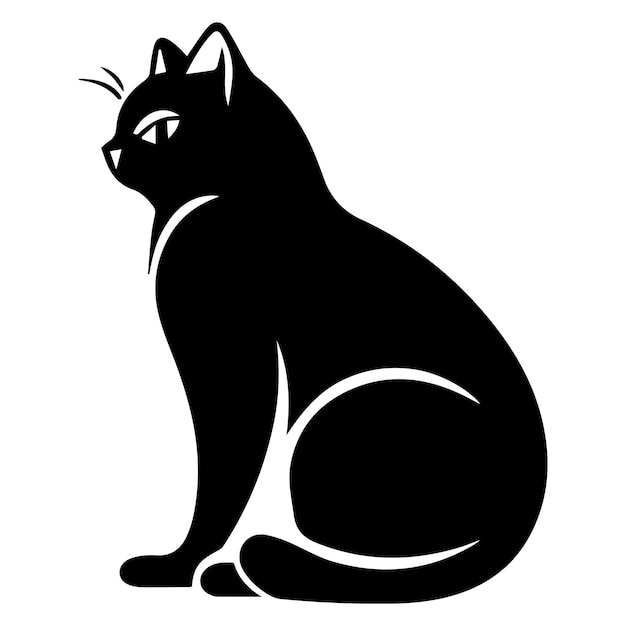 Zwarte kat logo ontwerp