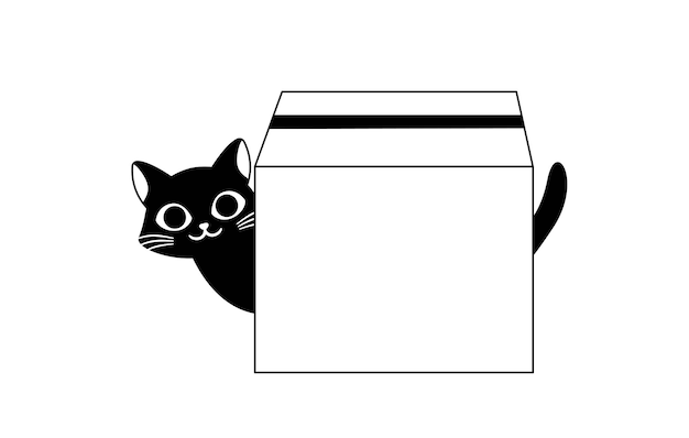 Zwarte kat met dooskrabbel