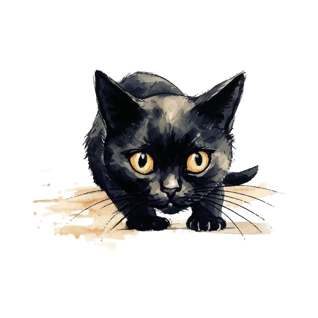 zwarte kat met gele ogen