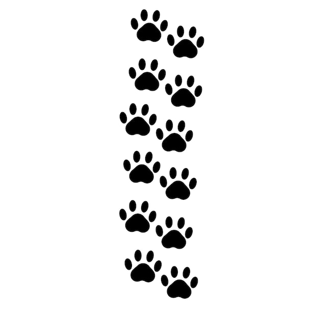 Zwarte kat voetafdrukken Vector illustratie