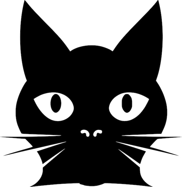 Zwarte kat Zwarte en witte vectorillustratie