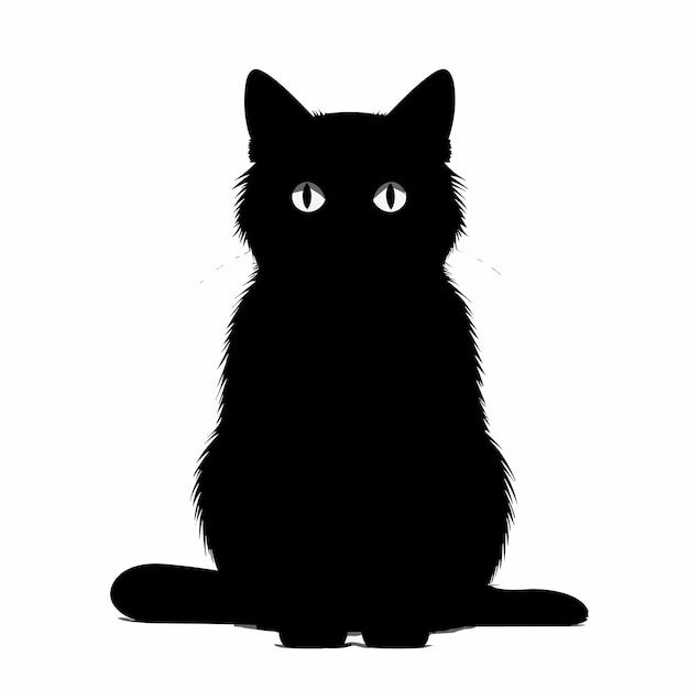 Zwarte katten silhouetten voor Halloween en andere katten vormen geïsoleerd op witte achtergrond